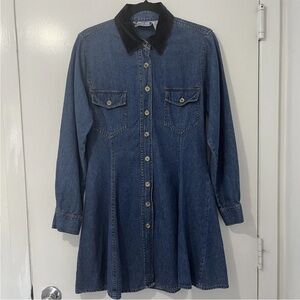 VTG BILL BLASS Button-down Denim Fit Flare Dress
Sz 10